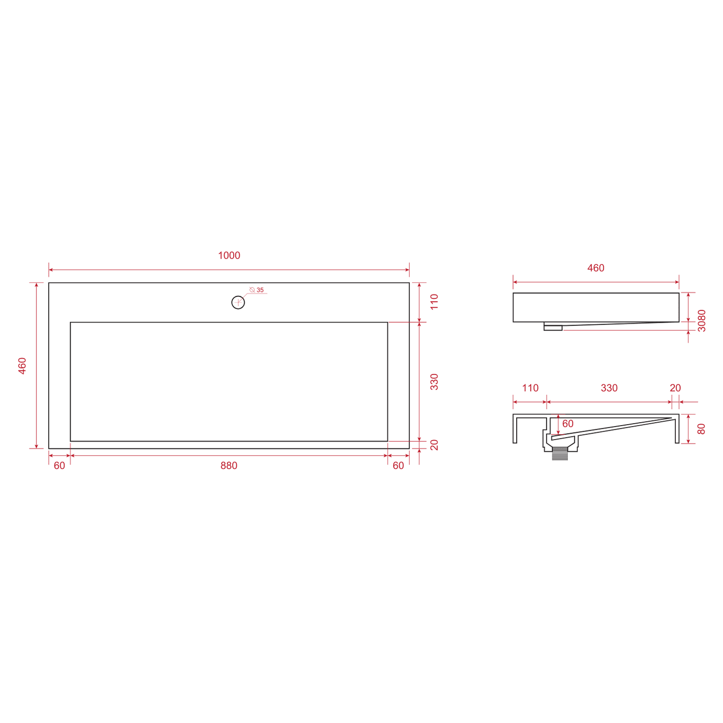 ZARIVO Mat Zwart - Wastafel Wit - 100cm - lomazoo.com
