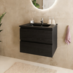 MARENZA 60 cm - Roble Negro - Lavabo Negro