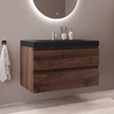 MONACO Roble Marrón - Lavabo Negro - 80 cm