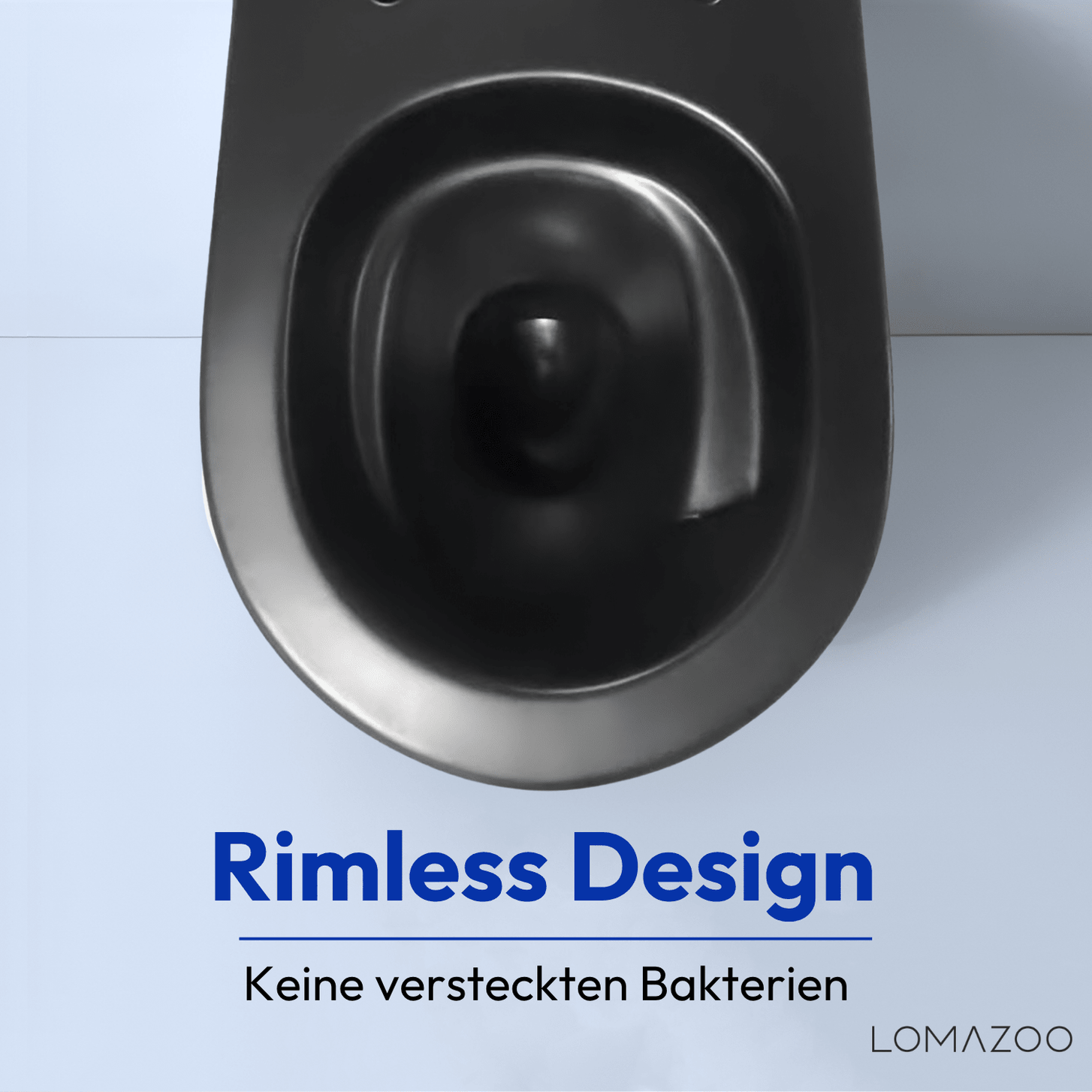 Hangtoilet met Inbouwreservoir - Rond Zwart - Drukplaat Vierkant Zwart - Linea - lomazoo.com