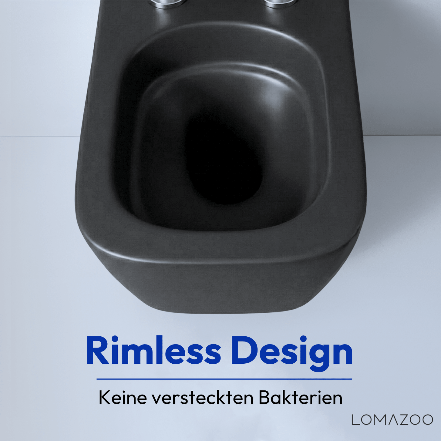 Hangtoilet met Inbouwreservoir - Vierkant Zwart - Drukplaat Vierkant Goud - Linea - lomazoo.com