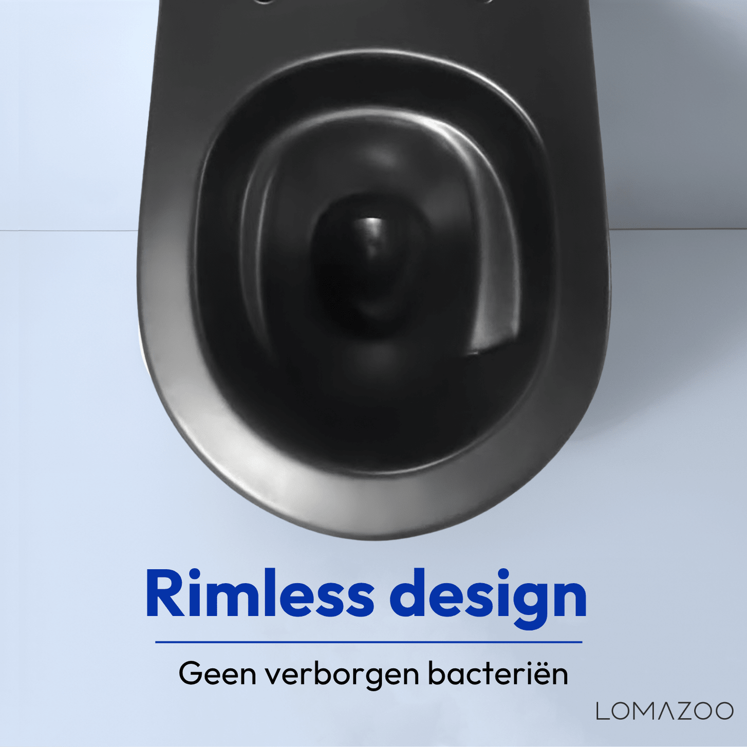 Hangtoilet met Inbouwreservoir - Rond Zwart - Drukplaat Vierkant Zwart - Linea - lomazoo.com