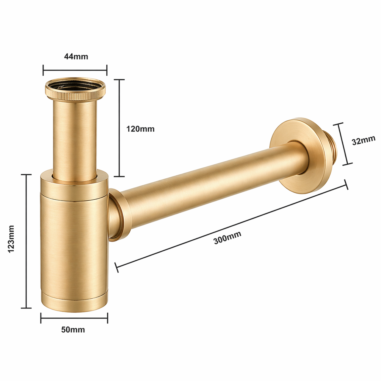 Sifón para lavabo 44 mm - Dorado