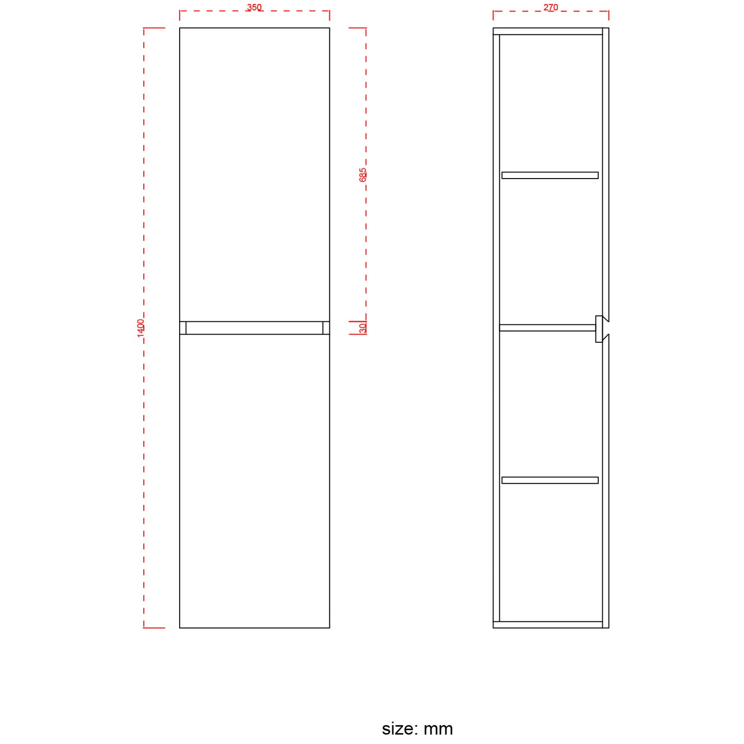 AZURO Warm Eiken - Wastafel Wit - Met Kolomkast - 80cm - lomazoo.com